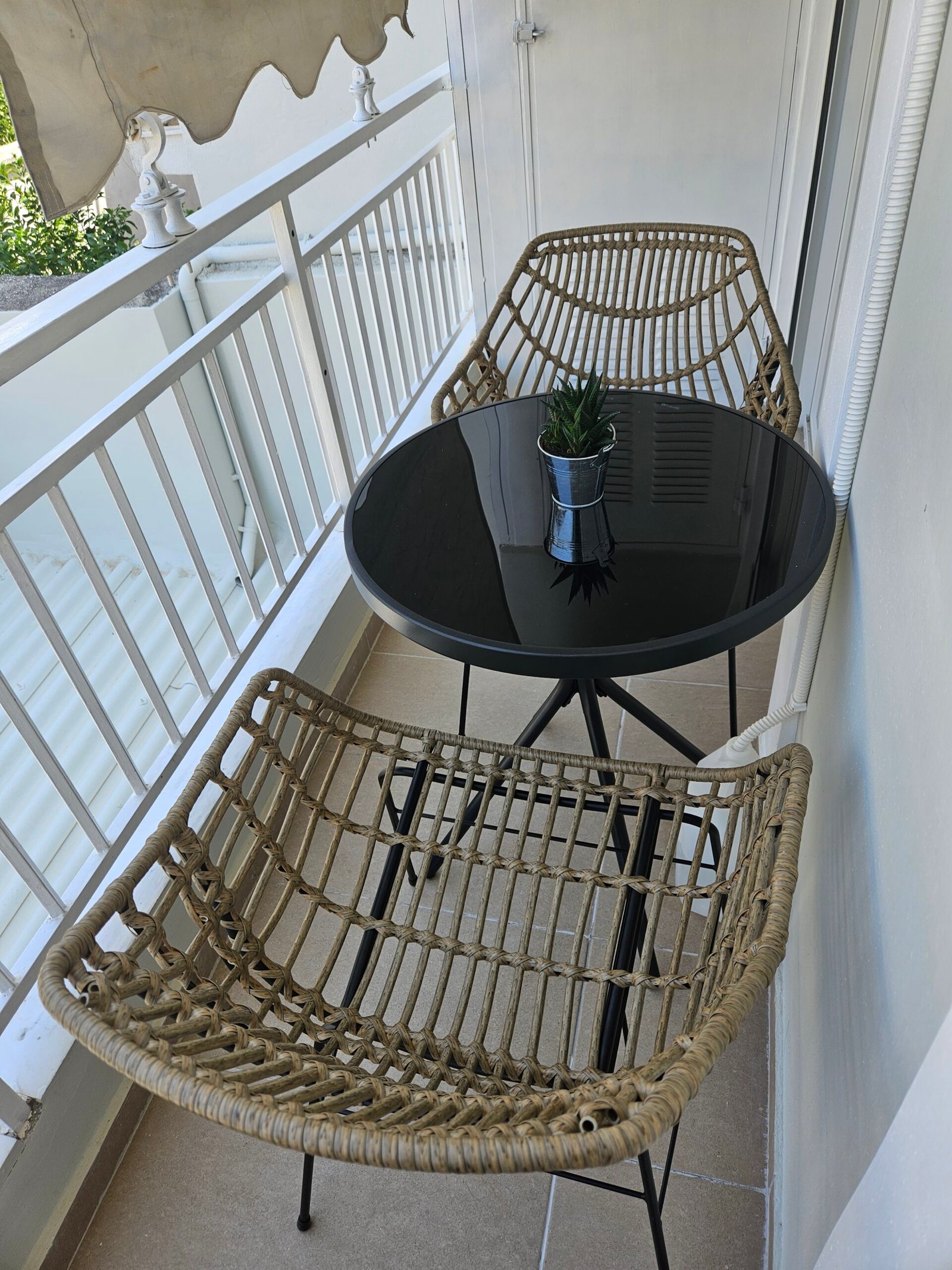 Second private balcony with seating for two